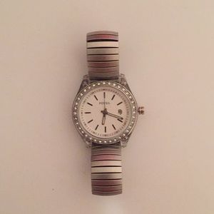 Silver Fossil Watch